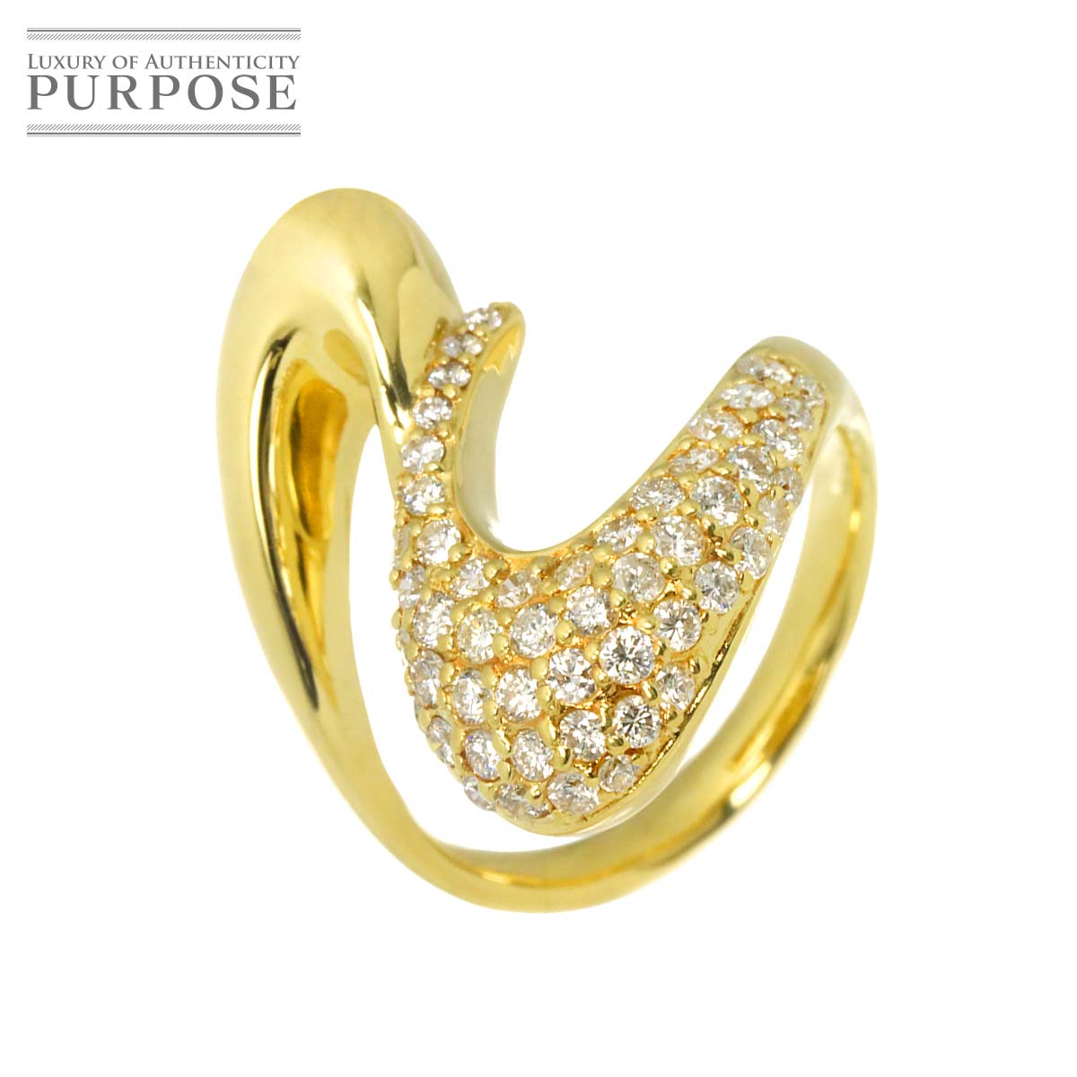 リング 9.5号 ダイヤ 0.80ct K18 YG イエローゴールド 750 指輪 Diamond Ring 90330434