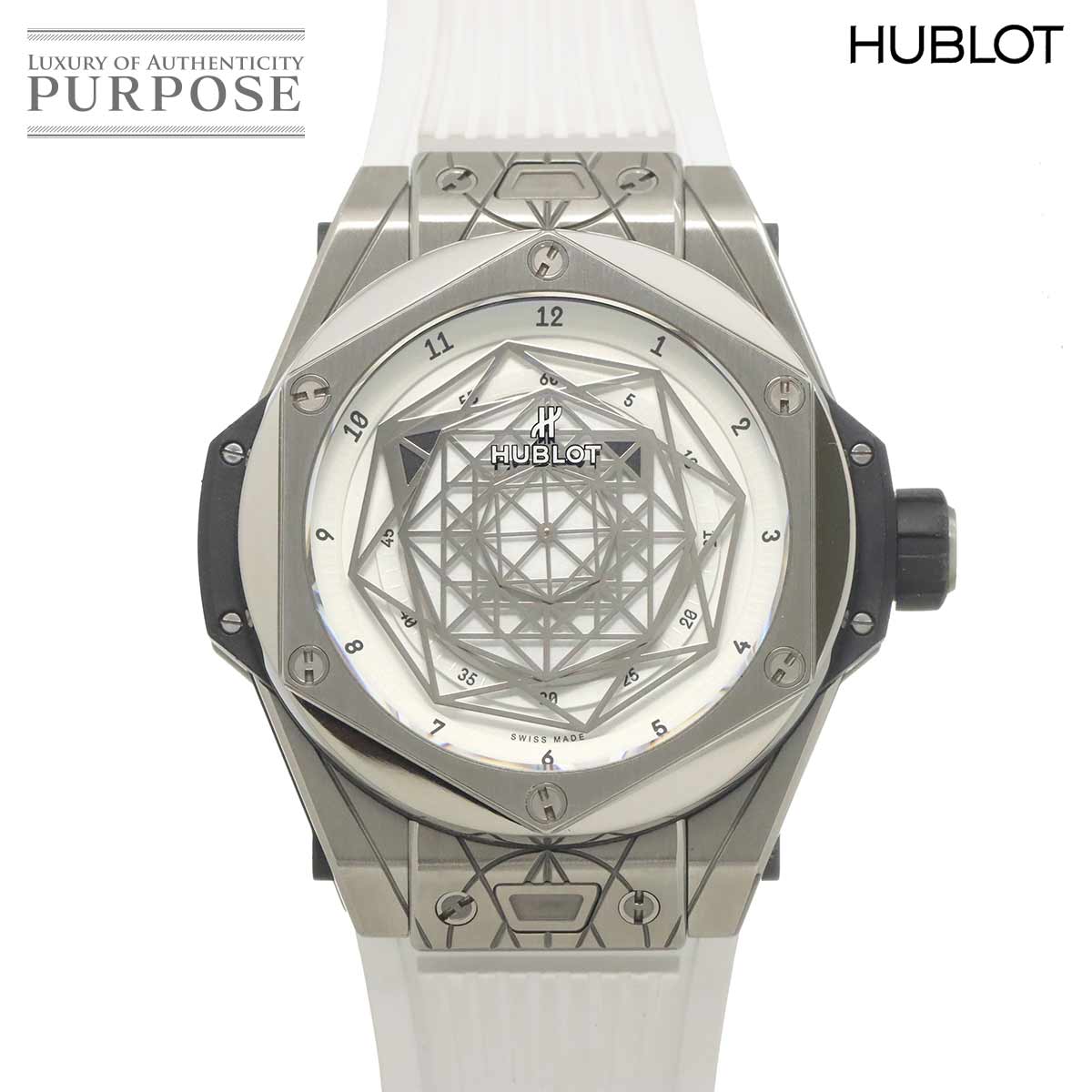 HUBLOT ビッグバン ウニコ サンブルー チタニウム ホワイト 415 NX 2027 VR MXM18 メンズ 腕時計 世界限定200本 自動巻き ウォッチ Big Bang ウブロ 90323773