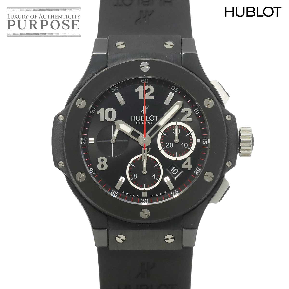HUBLOT ビッグバン ブラックマジック 301 CX 130 RX クロノグラフ メンズ 腕時計 デイト オートマ 自動巻き ウォッチ Big Bang ウブロ 90332480