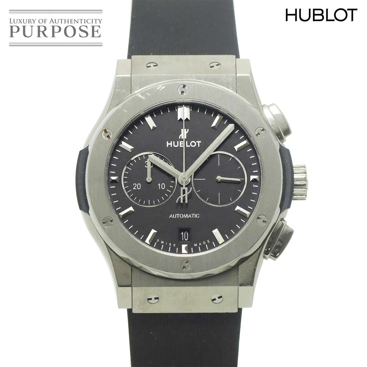 HUBLOT クラシックフュージョン クロノグラフ チタニウム 541 NX 1171 RX メンズ 腕時計 ブラック オートマ 自動巻き Classic fusion ウブロ 90332635