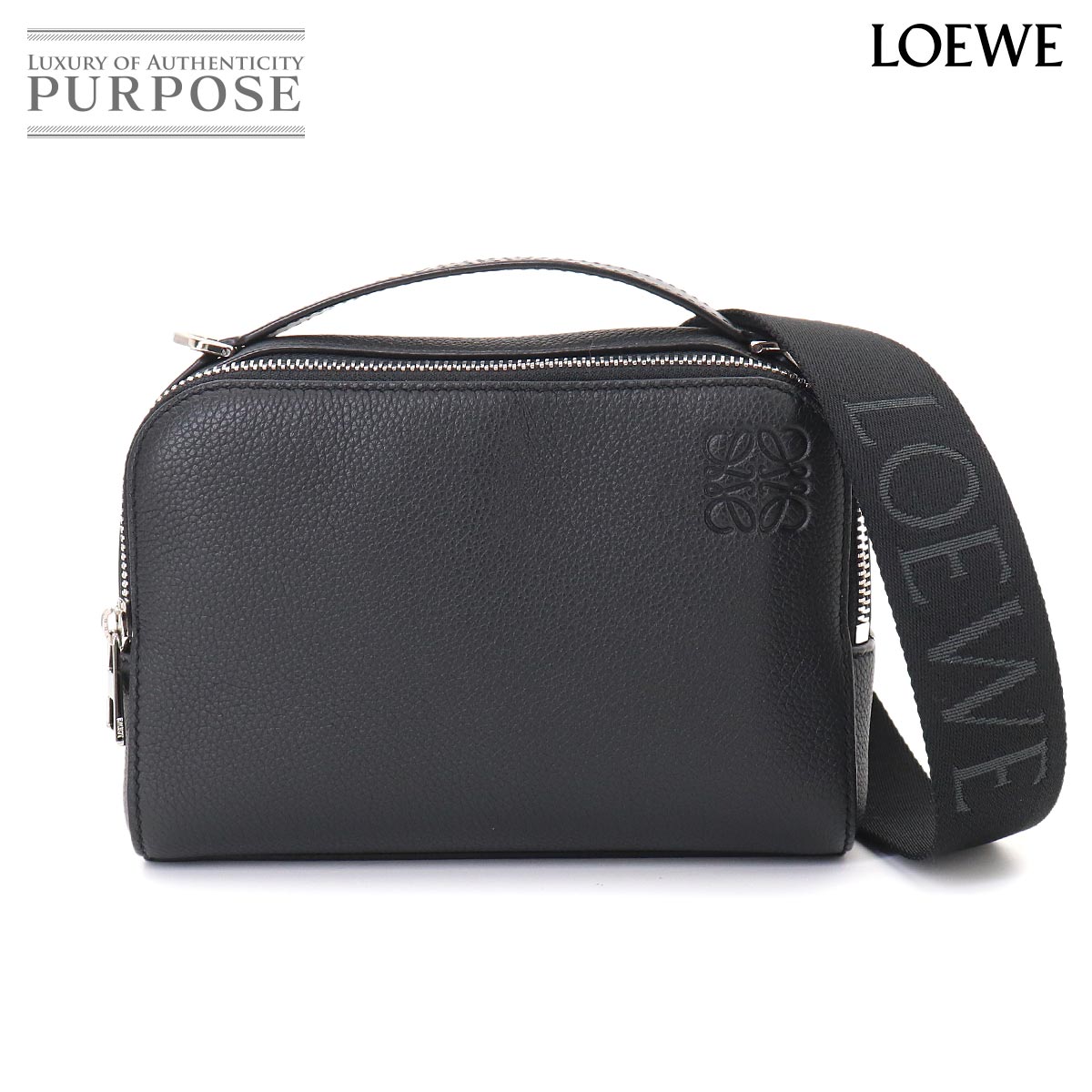 LOEWE クロスボディ カメラバッグ ミニ 2way ハンド ショルダー バッグ レザー ブラック Mini crossbody camera Bag ロエベ 90330148