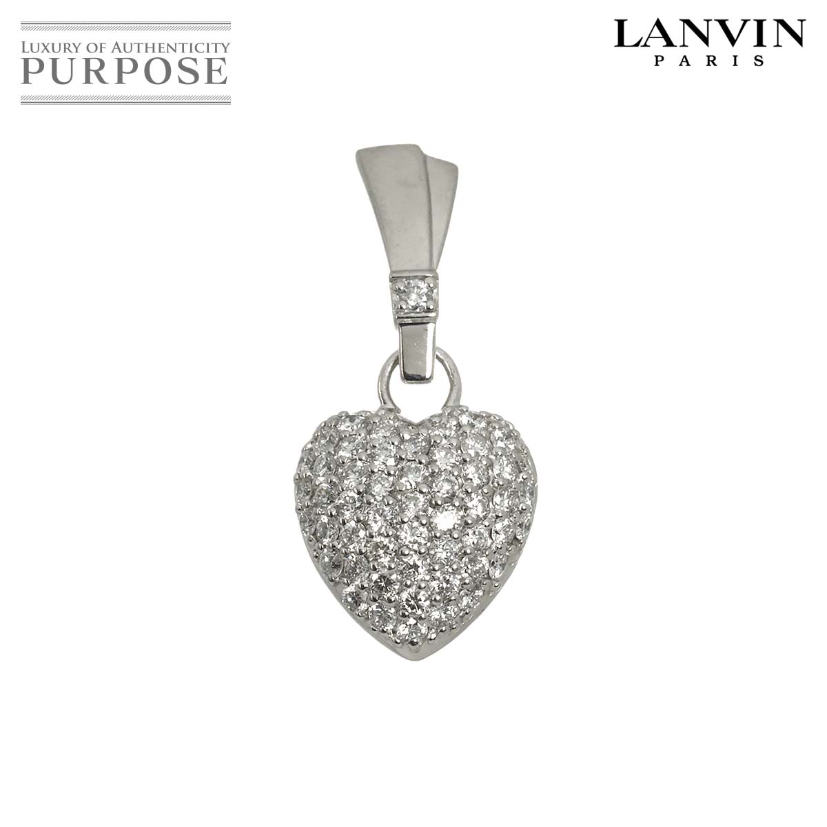 LANVIN ハート ダイヤ 0.60ct ペンダント トップ Pt プラチナ Diamond Pendant Top ランバン 90325873