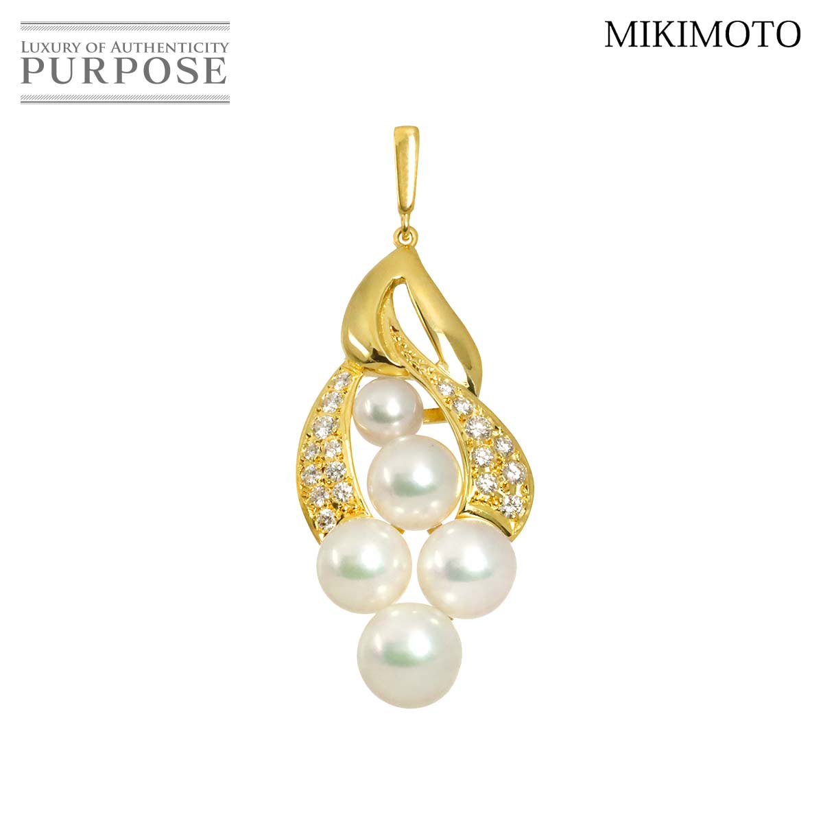MIKIMOTO 15.5号 リング アコヤ真珠 9.3mm ダイヤ Pt プラチナ パール 
