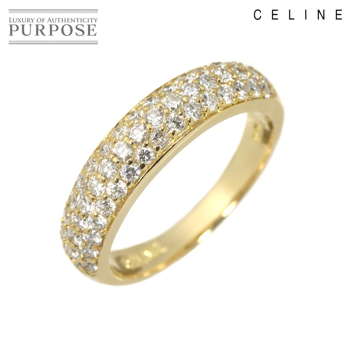 CELINE 11号 リング ダイヤ 0.76ct ルビー 0.03ct K18 YG イエローゴールド 750 指輪 Ring セリーヌ 90326520