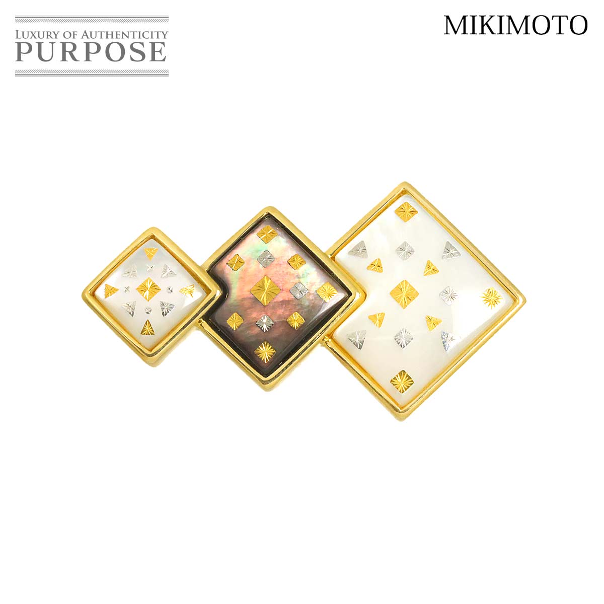 MIKIMOTO ピクウェ シェル ブローチ K18 YG イエローゴールド 750 Brooch ミキモト 90326552