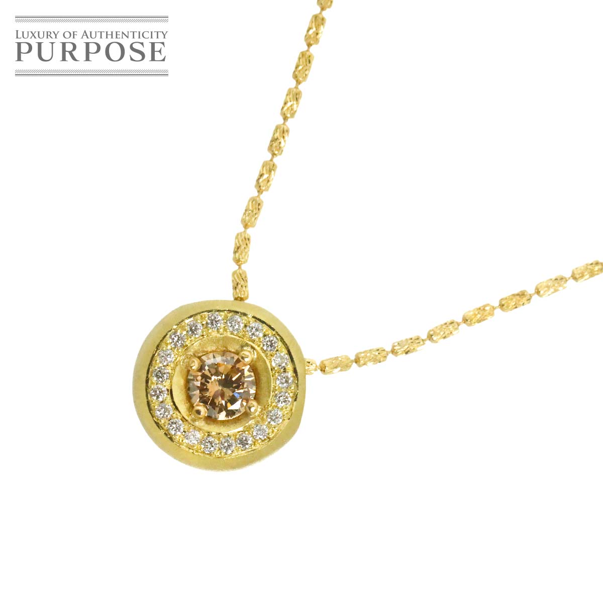 ダイヤ 0.363ct/0.13ct ネックレス 44cm K18 YG イエローゴールド 750 Diamond Necklace 90333508