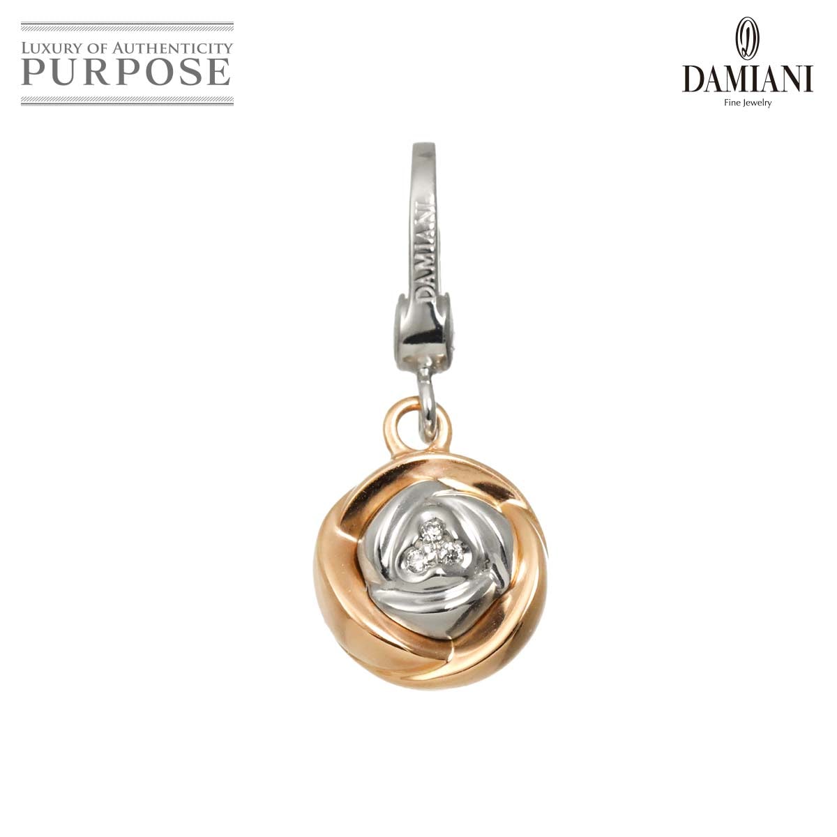DAMIANI サンセット ブルーバード ダイヤ ペンダント トップ K18 PG WG ピンク ホワイトゴールド 750 チャーム Diamond Pendant Top ダミアーニ 90322715