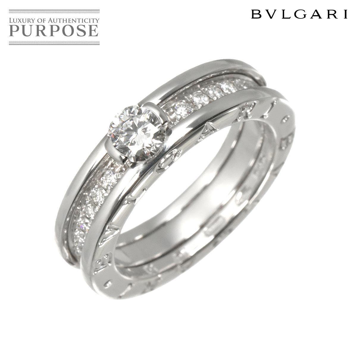 BVLGARI ビーゼロワン ダイヤ 0.37ct F/VS1/EX #51 リング K18 WG ホワイトゴールド 750 Diamond Ring ブルガリ 90324488