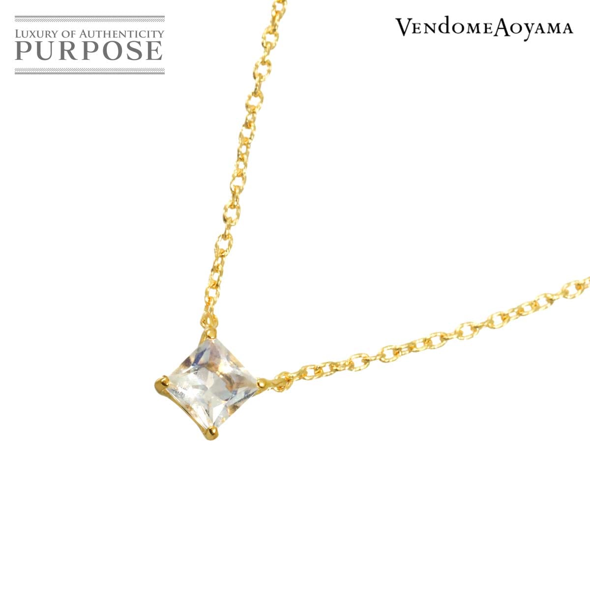 Vendome Aoyama ラブラドライト ネックレス 40cm K18 YG イエローゴールド 750 Necklace【証明書付き】 ヴァンドーム青山 90328259