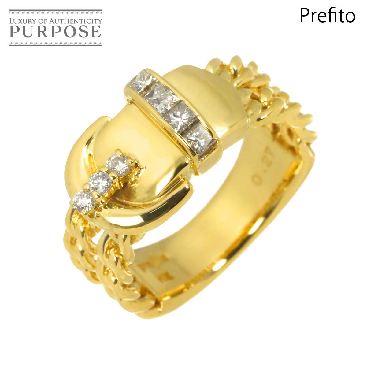 Prefito 10.5号 リング ダイヤ 0.27ct K18 YG イエローゴールド 750 指輪 Diamond Ring プレフィート 90327459