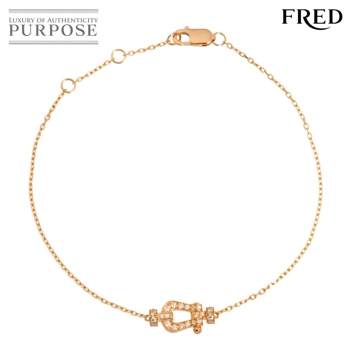 FRED フォース10 スモールモデル SM 16.5cm ダイヤ ブレスレット K18 PG ピンクゴールド 750 Force 10 フレッド 90328592