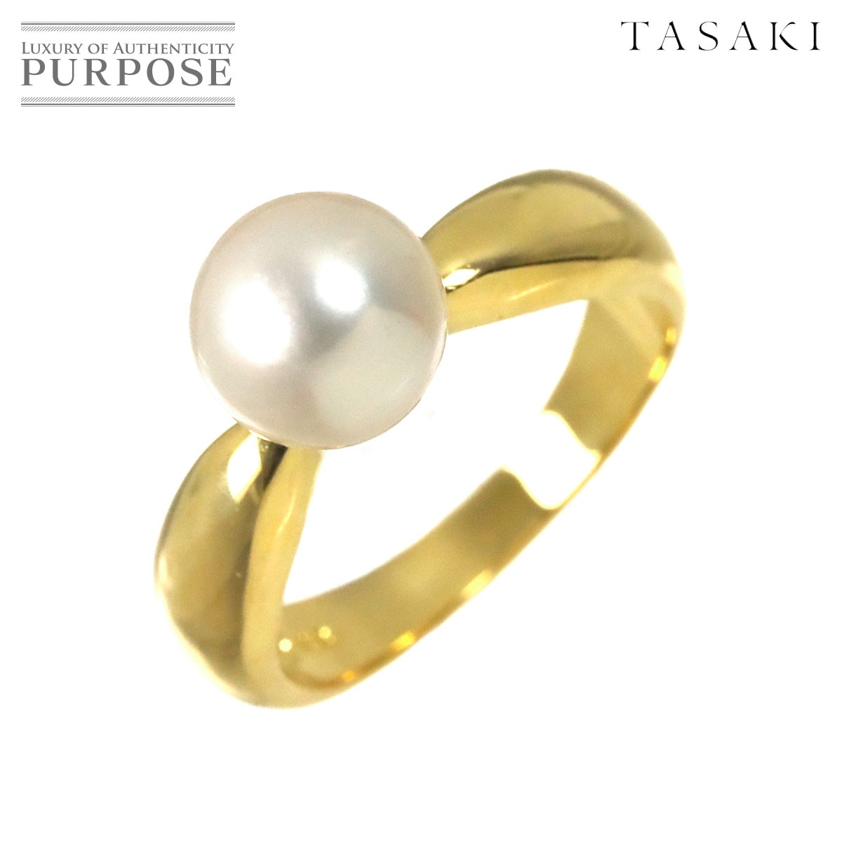 TASAKI 11号 リング アコヤ真珠 7.7mm K18 YG イエローゴールド 750 パール 指輪 田崎真珠 Ring タサキ 90328820