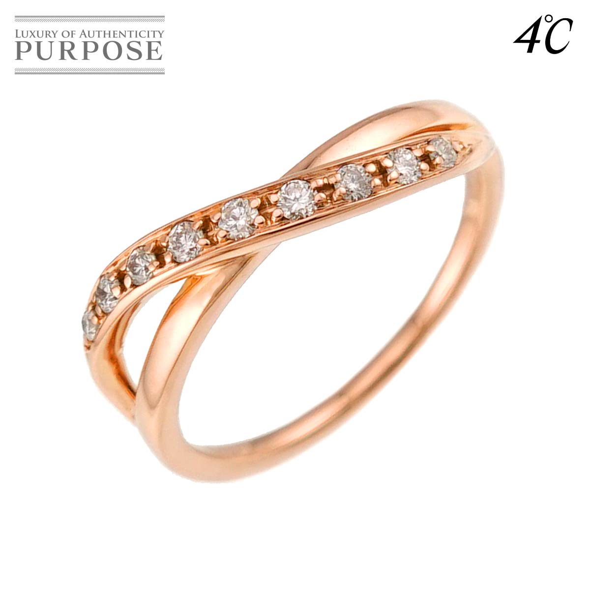 4℃ 12号 リング ダイヤ K18 PG ピンクゴールド 指輪 Diamond Ring ヨンドシー 90329618