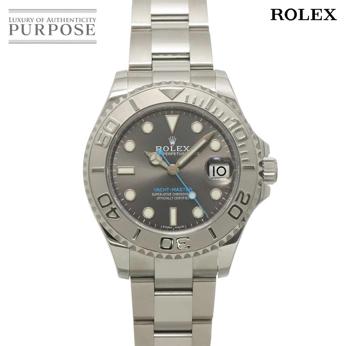 ROLEX ヨットマスター 37 ロレジウム 268622 ランダム番 ルーレット ボーイズ 腕時計 PT プラチナベゼル デイト ダークロジウム オートマ 自動巻き ウォッチ Yacht Master ロレックス 90321387
