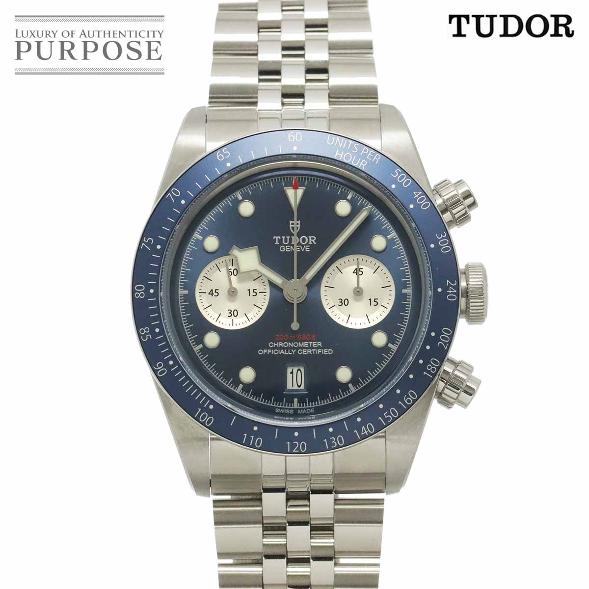 TUDOR ブラックベイ クロノ 79360B クロノグラフ メンズ 腕時計 デイト ブルー オートマ 自動巻き ウォッチ Black Bay チューダー チュードル 90333416