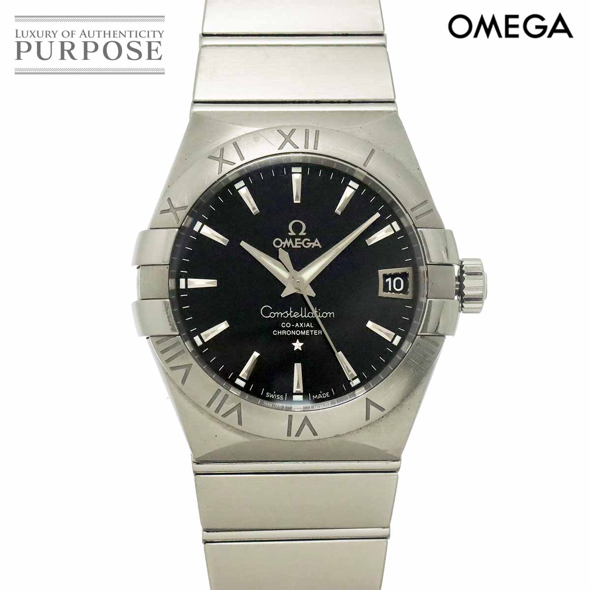 OMEGA コンステレーション コーアクシャル 123 10 38 21 01 001 メンズ 腕時計 デイト ブラック オートマ 自動巻き ウォッチ Constellation オメガ 90334015