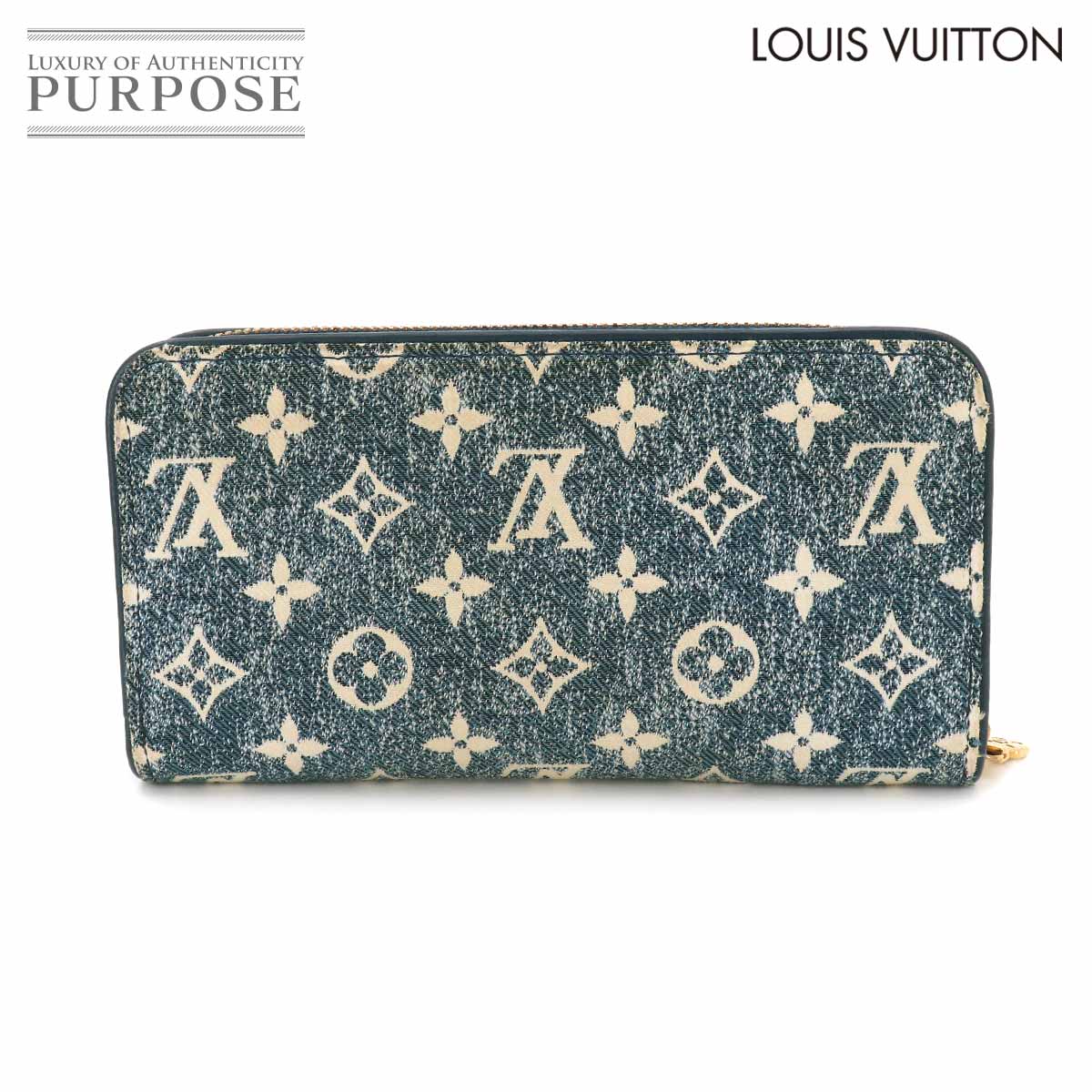 LOUIS VUITTON モノグラム ジャガード デニム ジッピー ウォレット ラウンドファスナー 長財布 ブルー M81226 RFID Zippy Wallet ルイ ヴィトン 90330121
