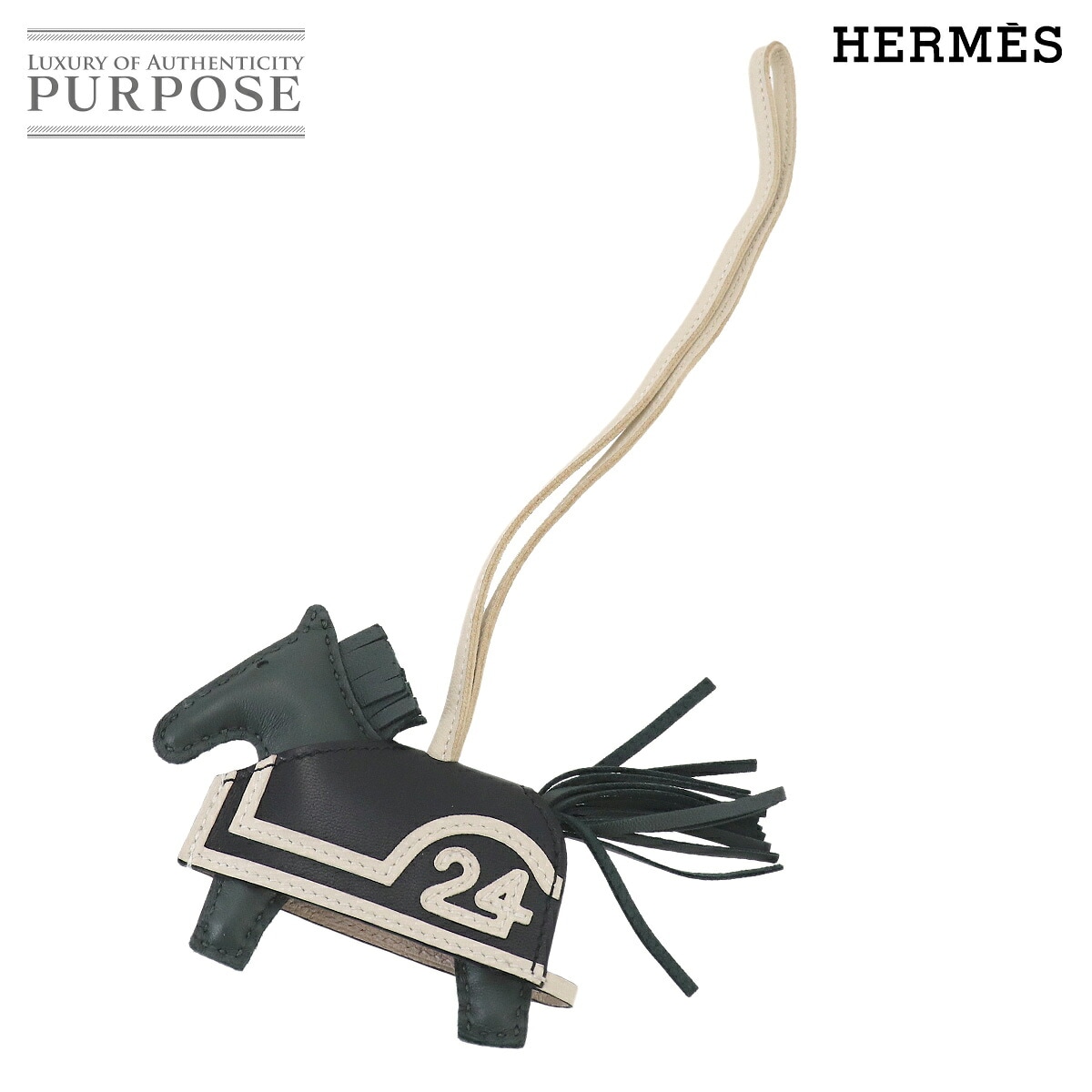 HERMES ロデオ ロベオ 24 PM バッグ チャーム アニョーミロ ヴェールマングローブ ブラック クレ K刻印 Rodeo Robeo PM エルメス 90330178