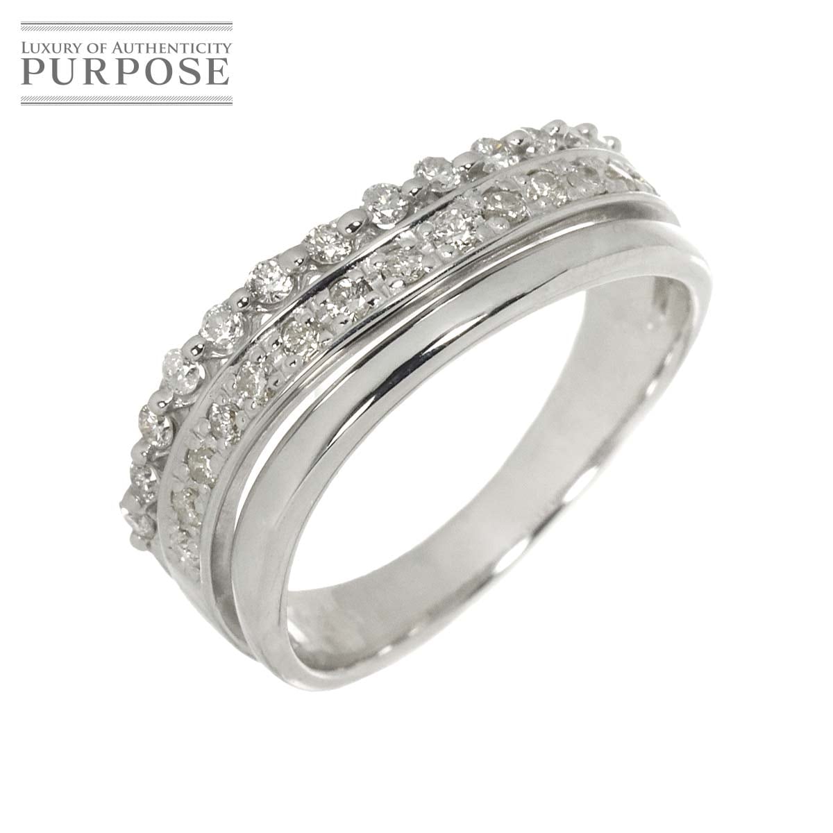 リング 10.5号 ダイヤ 0.34ct K18 WG ホワイトゴールド 750 指輪 Diamond Ring 90330791