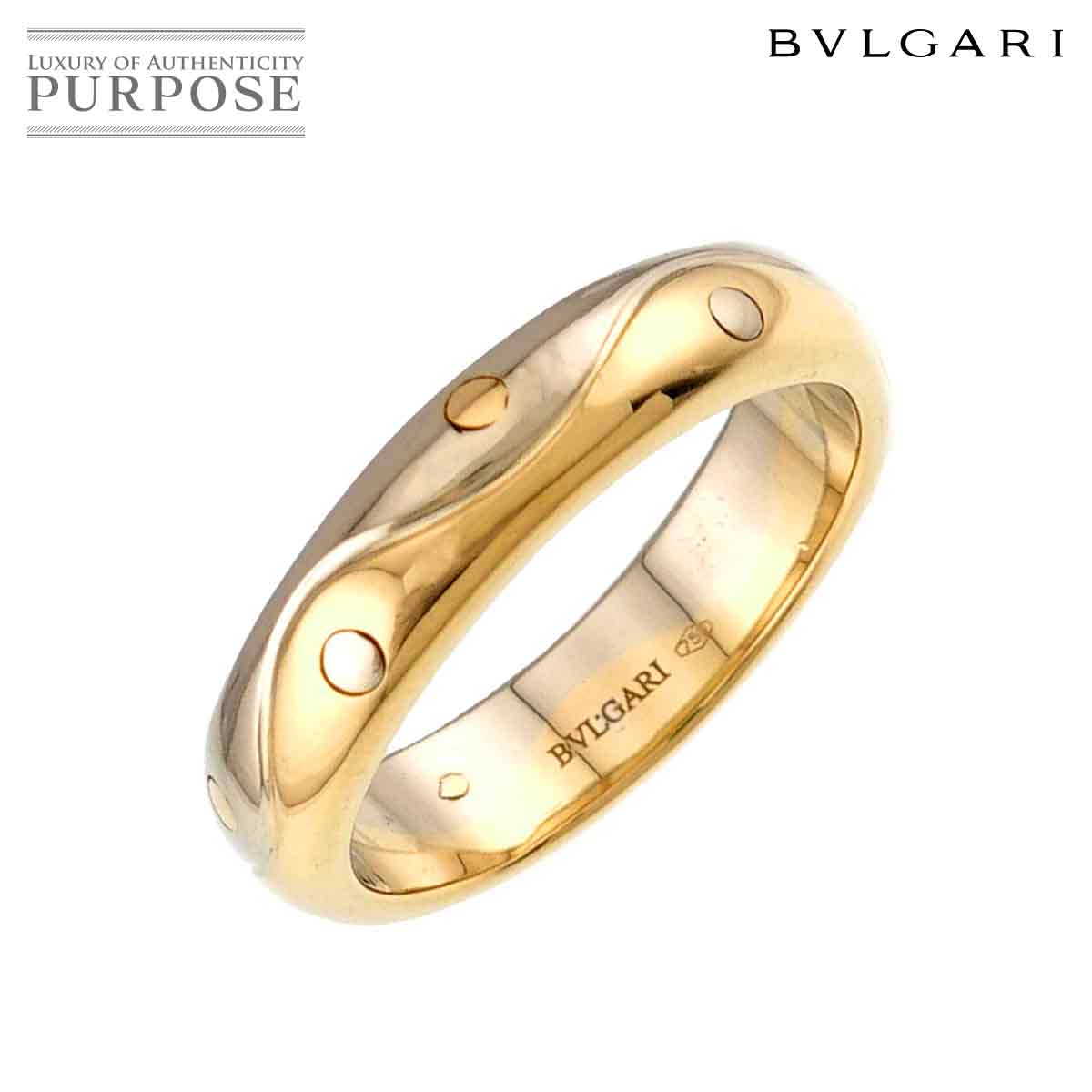 BVLGARI オンダ 17.5号 リング K18 YG WG イエロー ホワイトゴールド 750 コンビ ウェーブ 指輪 Onda Ring ブルガリ 90329083