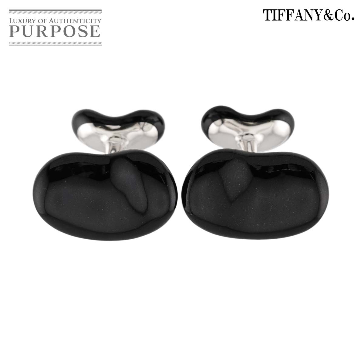 TIFFANY&CO. ビーン エナメル カフス SV シルバー Cuff Links ティファニー 90330450