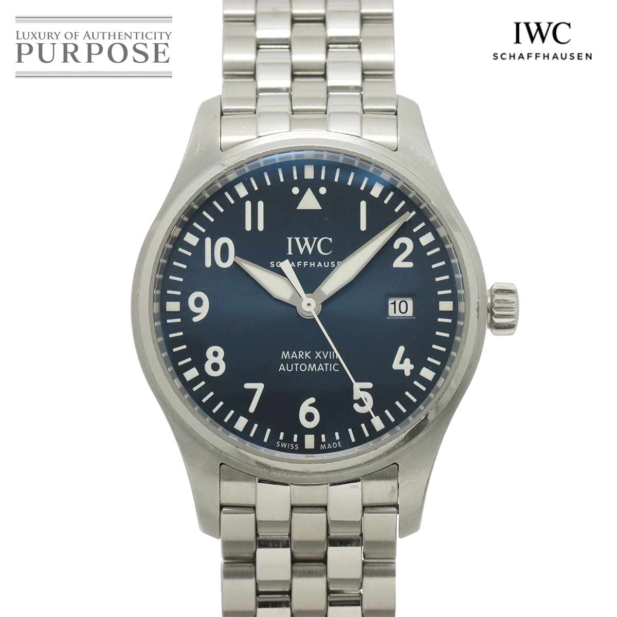 IWC パイロットウォッチ マークXVIII プティプランス IW327016 メンズ 腕時計 デイト ブルー オートマ 自動巻き インターナショナル ウォッチ カンパニー Pilot Watch 90334754