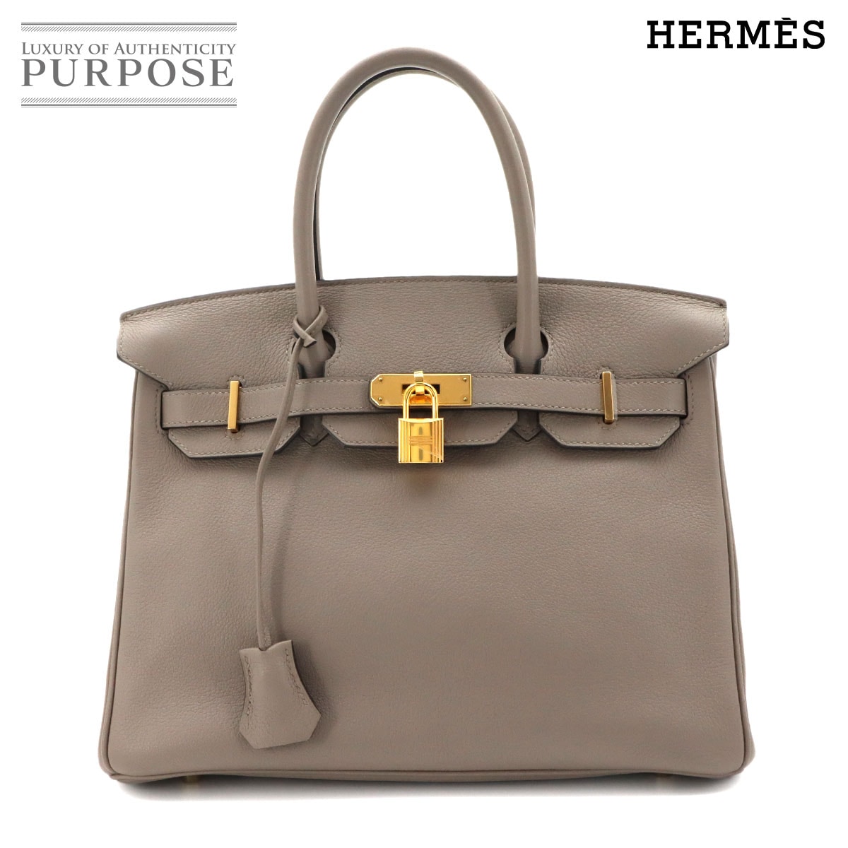 HERMES バーキン30 トリヨンノビーヨ グリアスファルト ハンド バッグ D刻印 ゴールド 金具 Birkin エルメス 90325527