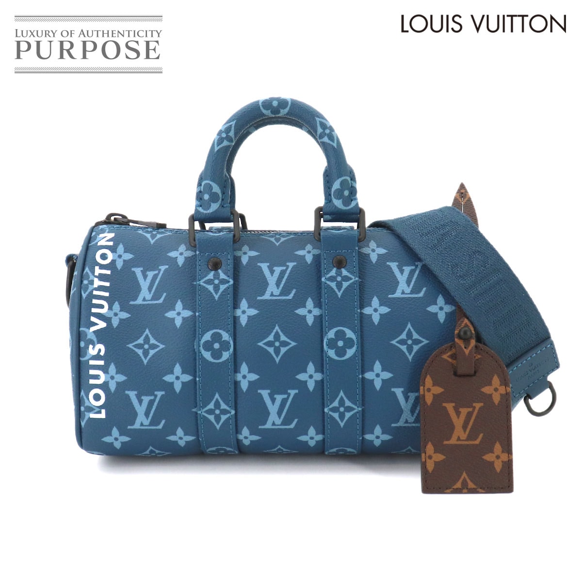 LOUIS VUITTON モノグラム キーポル バンドリエール 25 2way ハンド ショルダー バッグ アトランティックブルー M46803 RFID Keepall Bandouliere ルイ ヴィトン 90330911