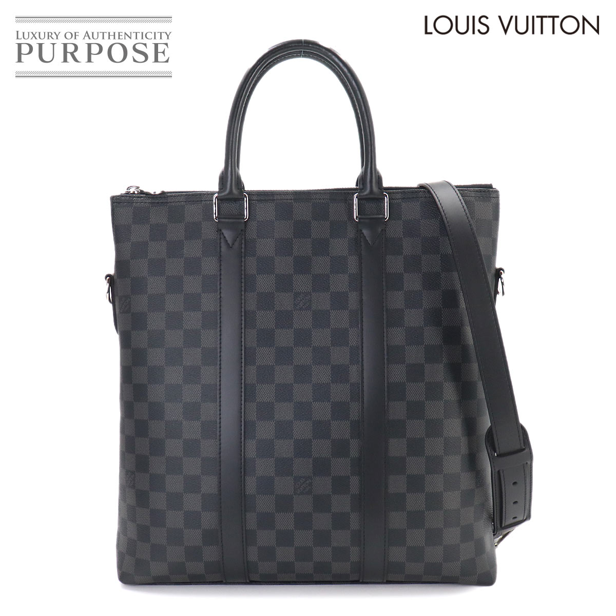LOUIS VUITTON ダミエ グラフィット アントン トート 2way ショルダー バッグ ブラック グレー N40000 Anton Tote ルイ ヴィトン 90331130