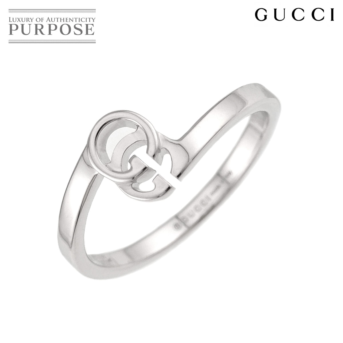 GUCCI GGランニング #10 リング K18 WG ホワイトゴールド 750 指輪 Ring グッチ 90328181