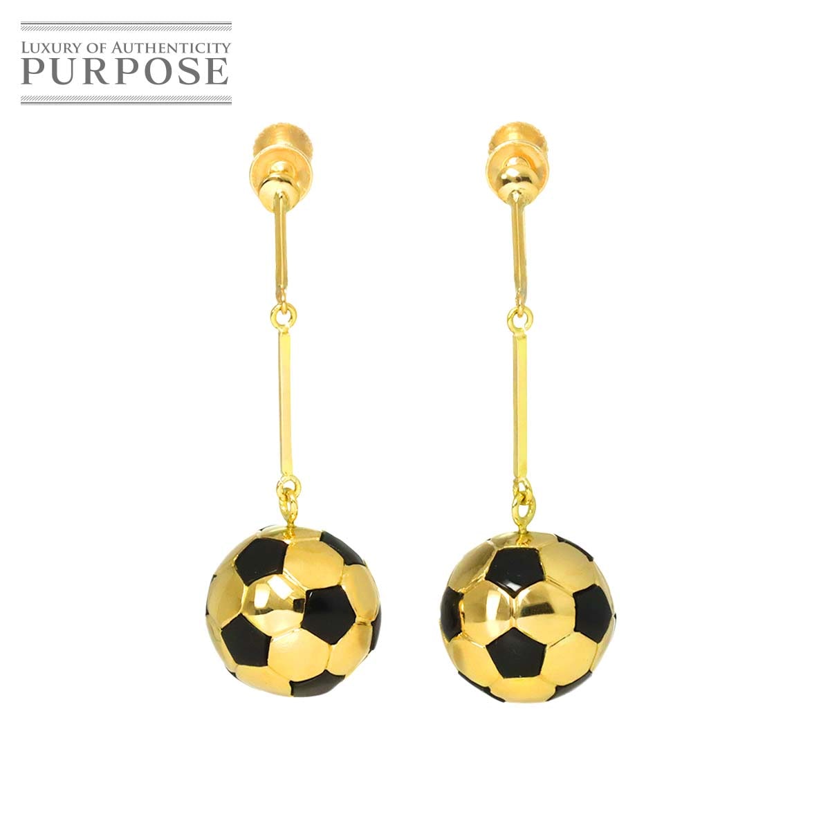 オニキス K18 YG イヤリング イエローゴールド 750 Onyx Earrings Clip-on 90328556