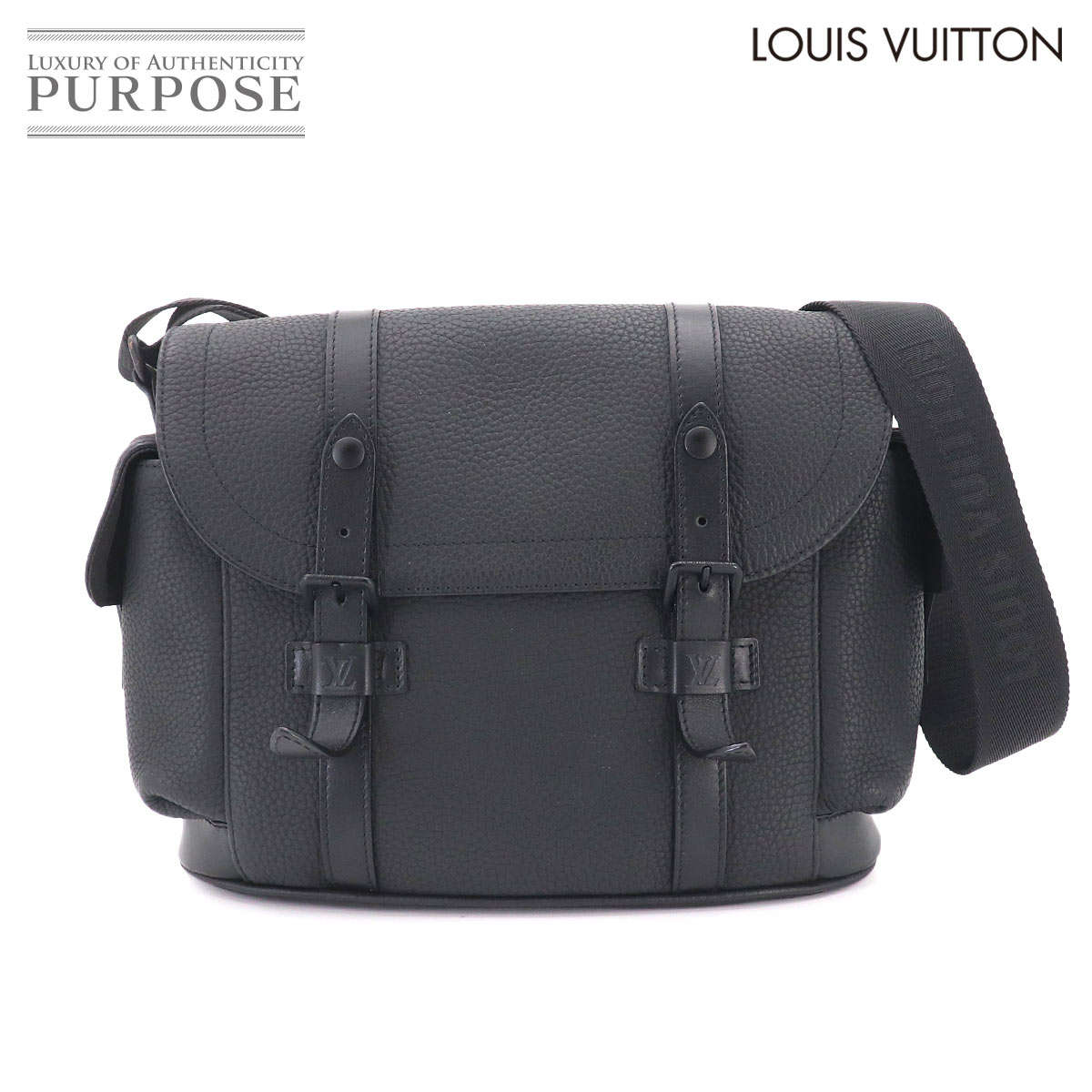 LOUIS VUITTON クリストファー メッセンジャー ショルダー バッグ トリヨンレザー ノワール M58476 RFID Christopher Messenger ルイ ヴィトン 90330153