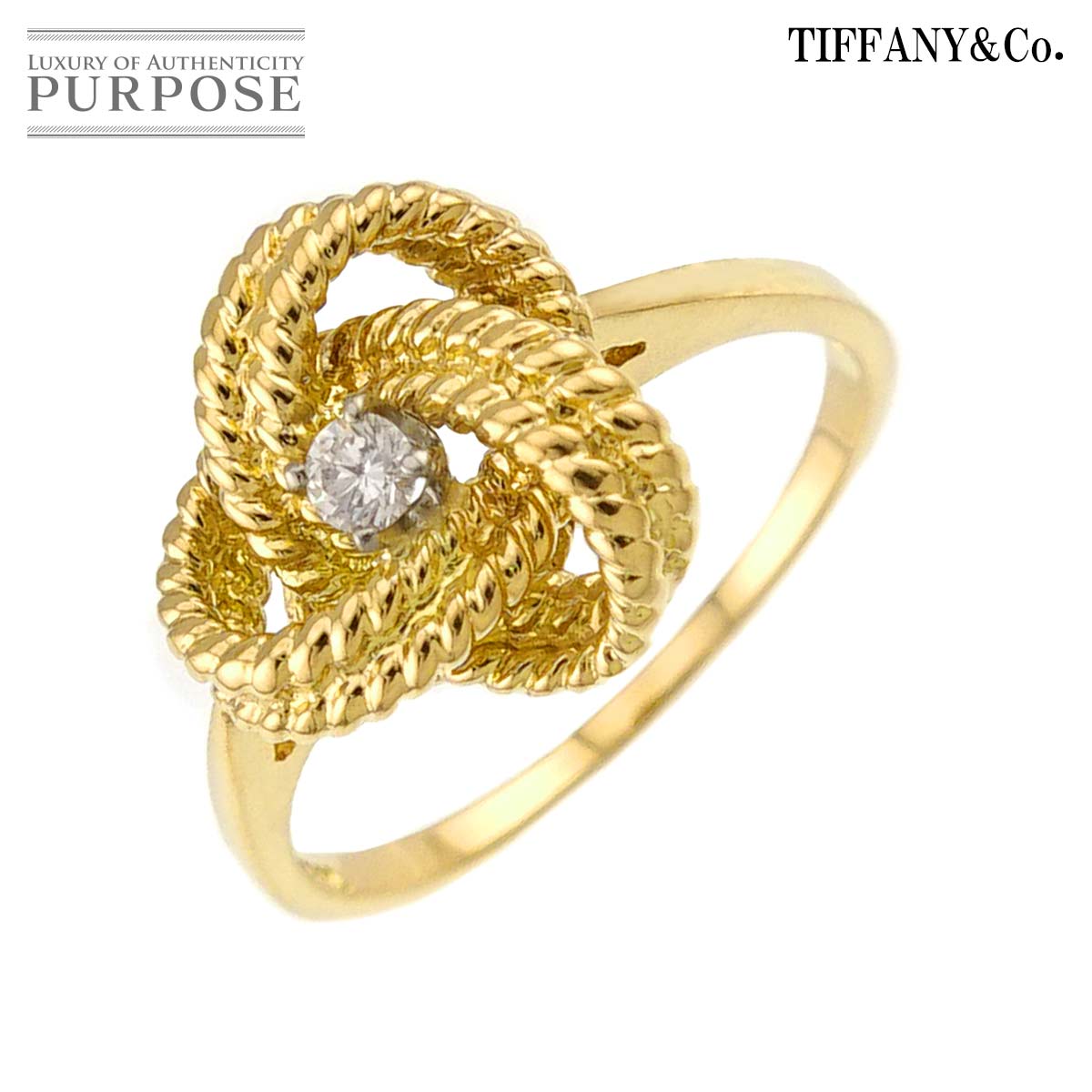 TIFFANY&Co. ツイスト ノット 12.5号 リング ダイヤ K18 YG イエローゴールド 750 指輪 Diamond Ring ティファニー 90330331
