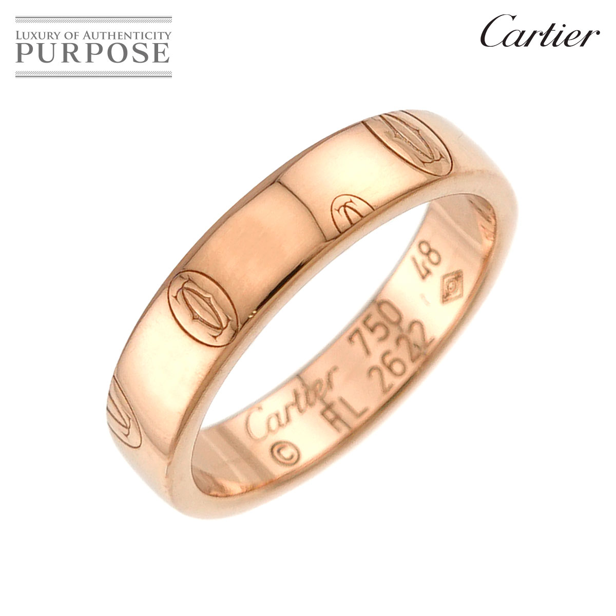 Cartier ハッピーバースデー スモール SM #48 リング K18 PG ピンクゴールド 750 指輪 Happy birthday Ring カルティエ 90330349