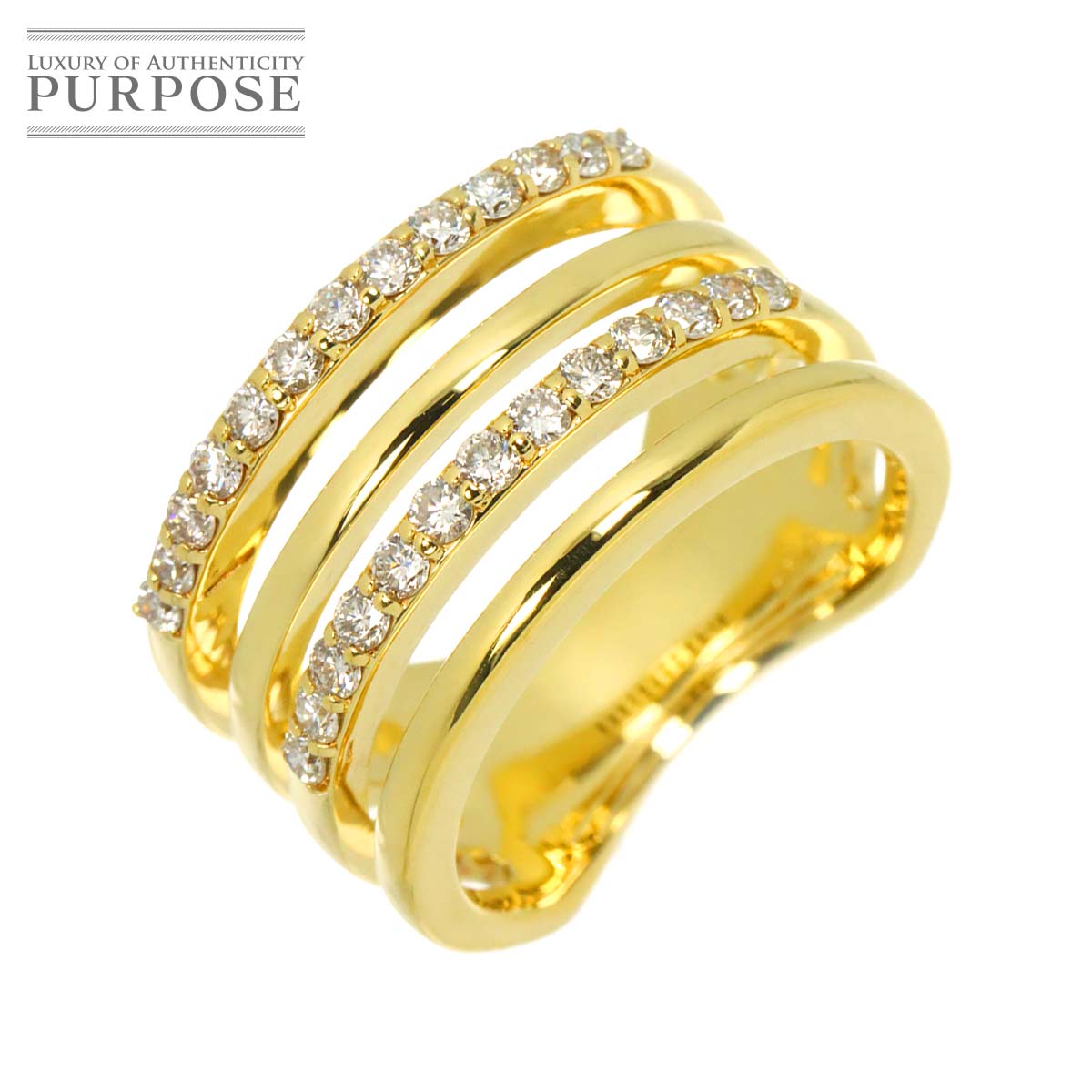 リング 11.5号 ダイヤ 0.55ct K18 YG イエローゴールド 750 指輪 Diamond Ring 90331308