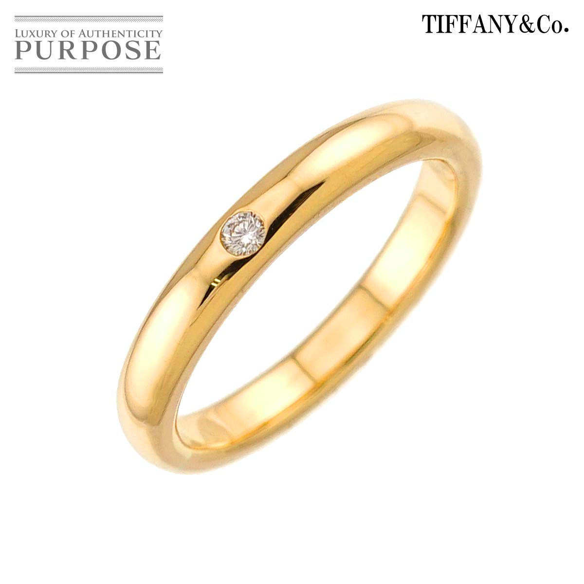 TIFFANY&CO. スタッキング バンド 7号 リング ダイヤ 1P K18 YG イエローゴールド 750 指輪 Stacking Ring ティファニー 90331559