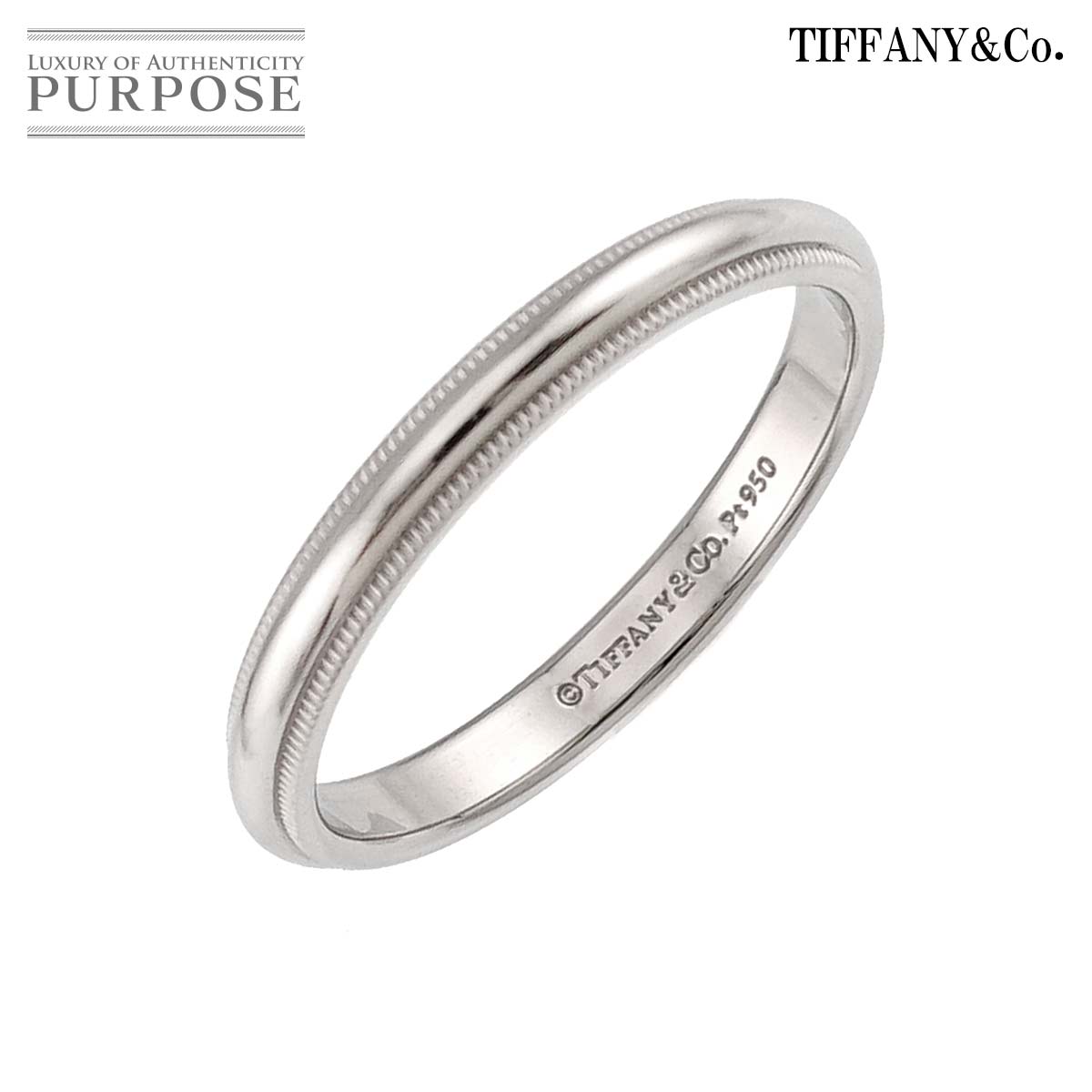 TIFFANY&CO. ミルグレイン 24号 リング 幅3.1mm Pt プラチナ 指輪 トゥギャザー Milgrain Ring ティファニー 90332268