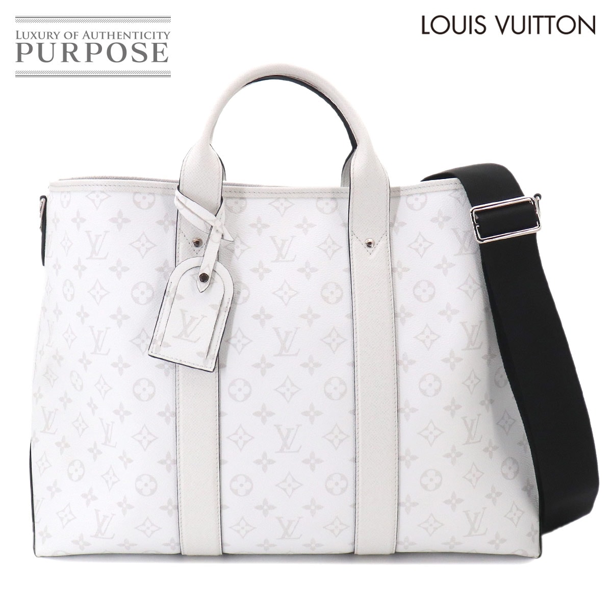 LOUIS VUITTON タイガラマ ウィークエンド トート NM 2way ショルダー バッグ オプティックホワイト M30919 RFID Weekend Tote NM ルイ ヴィトン 90332975
