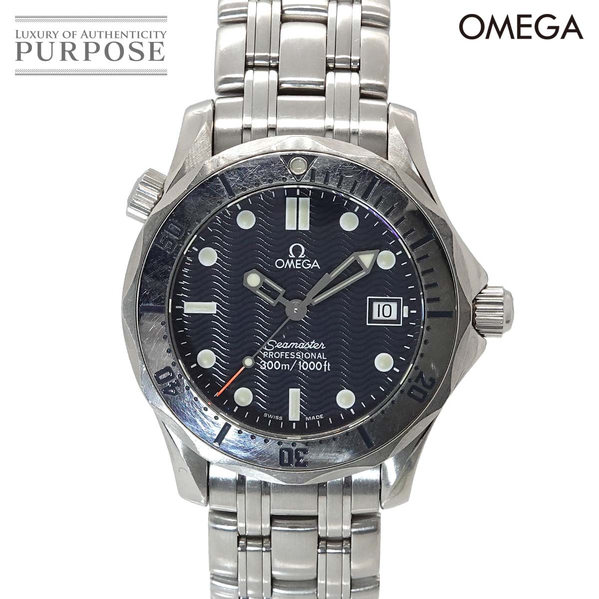 OMEGA シーマスター プロフェッショナル 2562 80 ボーイズ 腕時計 デイト ネイビー クォーツ ウォッチ Seamaster オメガ 90334409