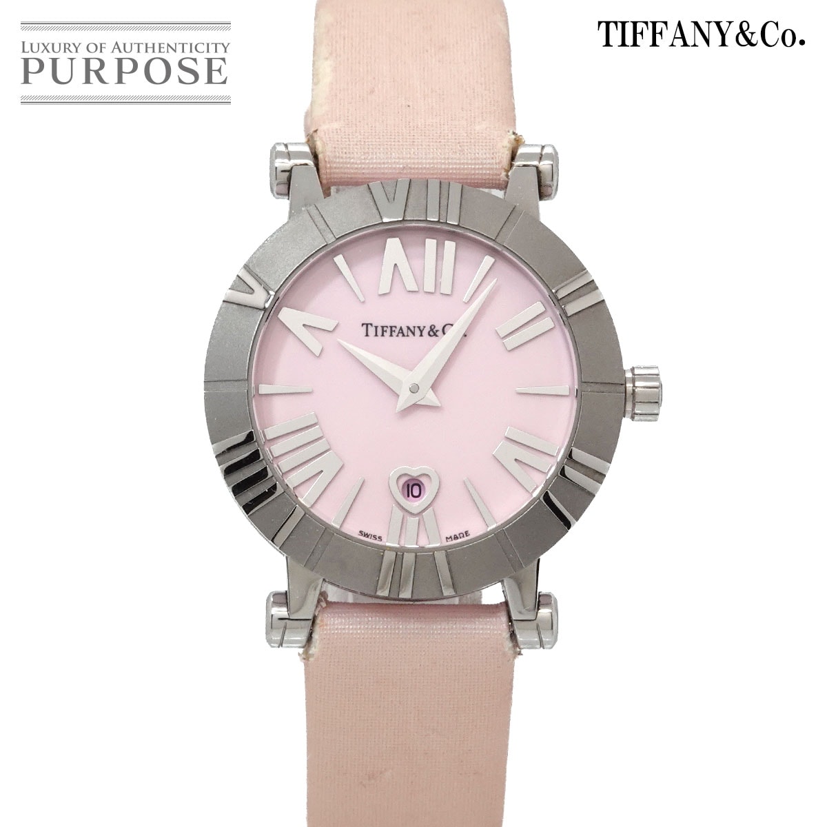 TIFFANY&Co. アトラス ハートデイト Z1300 11 11A31A41A レディース 腕時計 ピンク クォーツ ウォッチ Atlas ティファニー 90334935