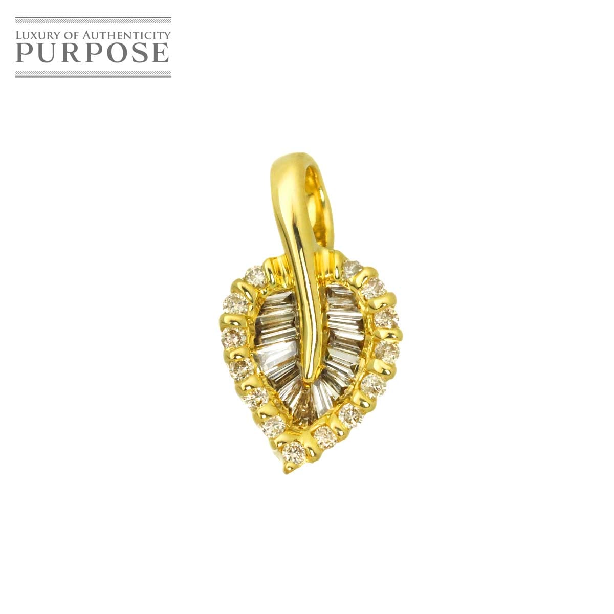ダイヤ 0.30ct ペンダント トップ K18 YG イエローゴールド 750 Diamond Pendant Top 90329652