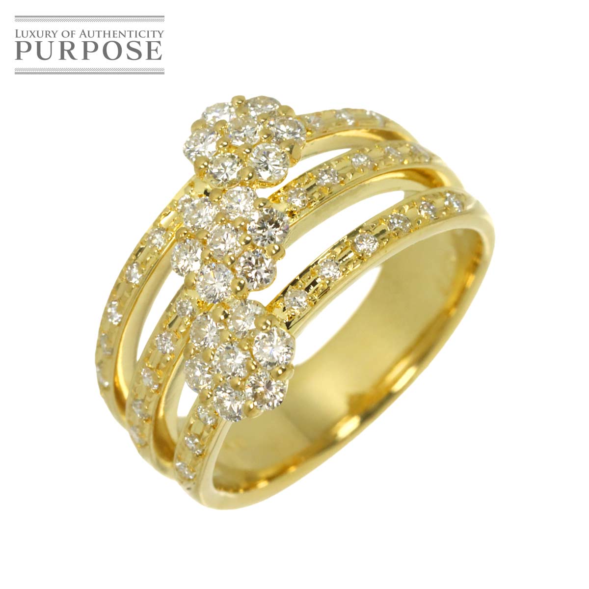 リング 12号 ダイヤ 0.80ct K18 YG イエローゴールド 750 指輪 【鑑別カード付き】 Diamond Ring 90333472