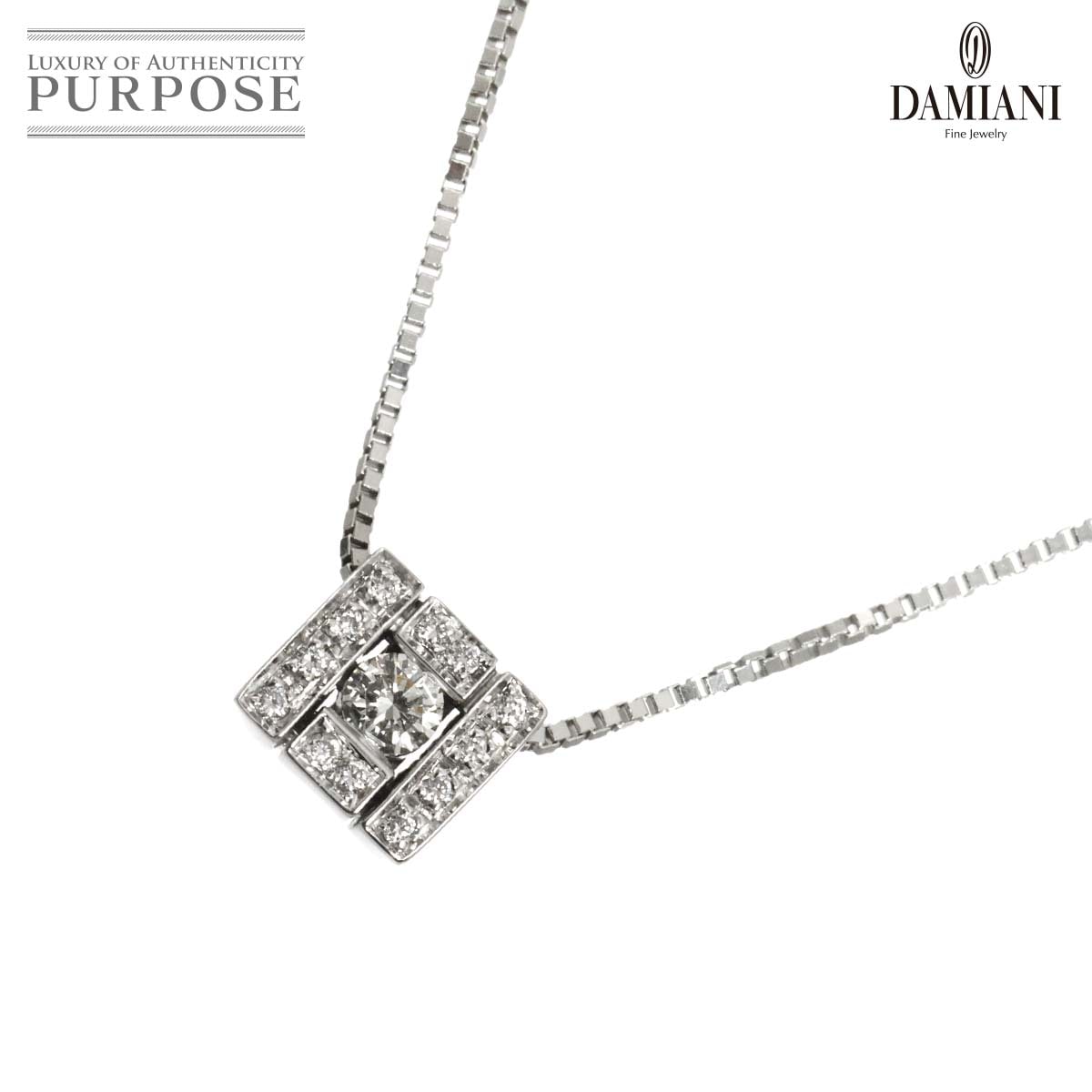 DAMIANI ベルエポック スクエア ダイヤ ネックレス 51cm K18 WG ホワイトゴールド 750 Belle Epoque Necklace ダミアーニ　 90328144