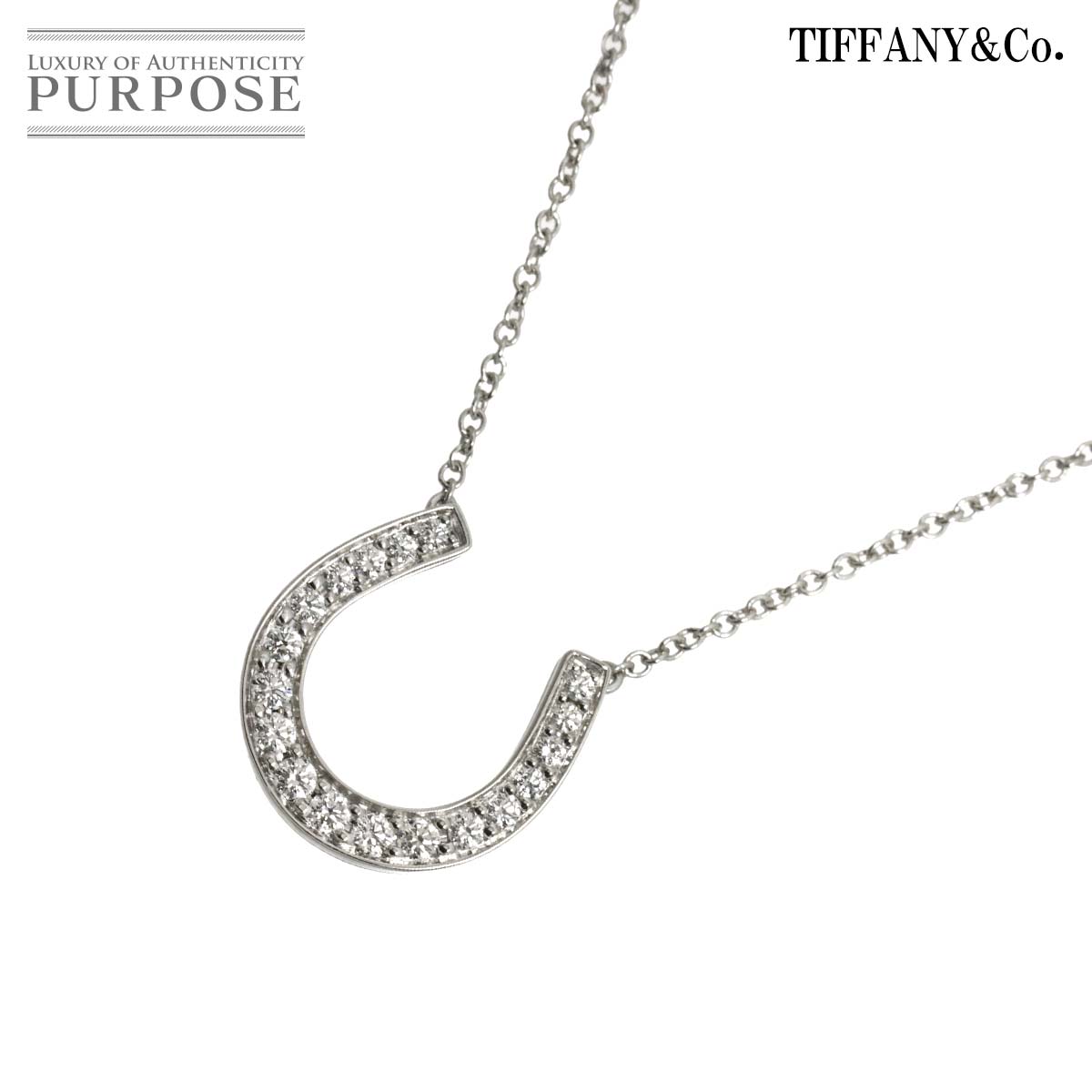 TIFFANY&CO. ホースシュー ダイヤ ネックレス 40cm Pt プラチナ Diamond Necklace ティファニー 90328740