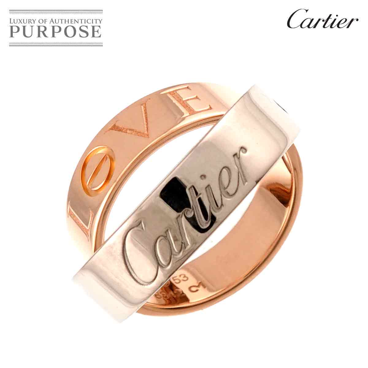 Cartier シークレットラブ #53 リング K18 WG PG ツーゴールド ツーカラー 750 指輪 カルティエ 90332201