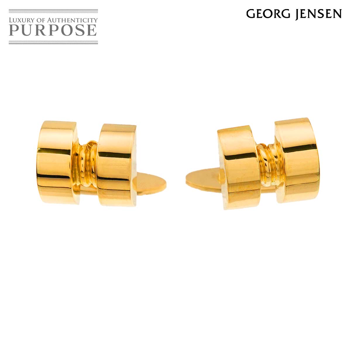 Georg Jensen カフス K18 YG イエローゴールド 750 cuff links ジョージ ジェンセン 90332215