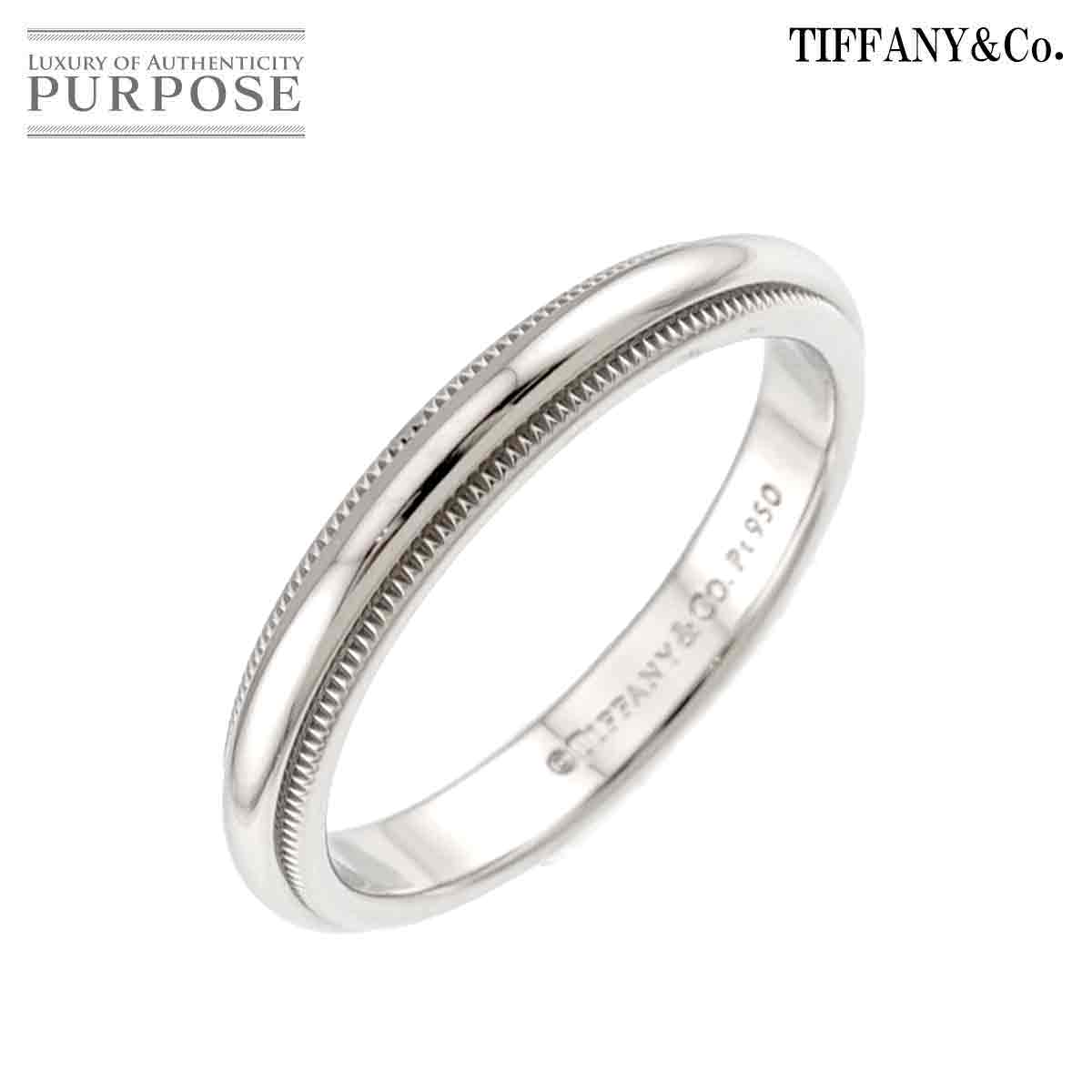 TIFFANY&CO. ミルグレイン 14号 リング 幅3mm Pt プラチナ 指輪 トゥギャザー Milgrain Ring ティファニー 90332278