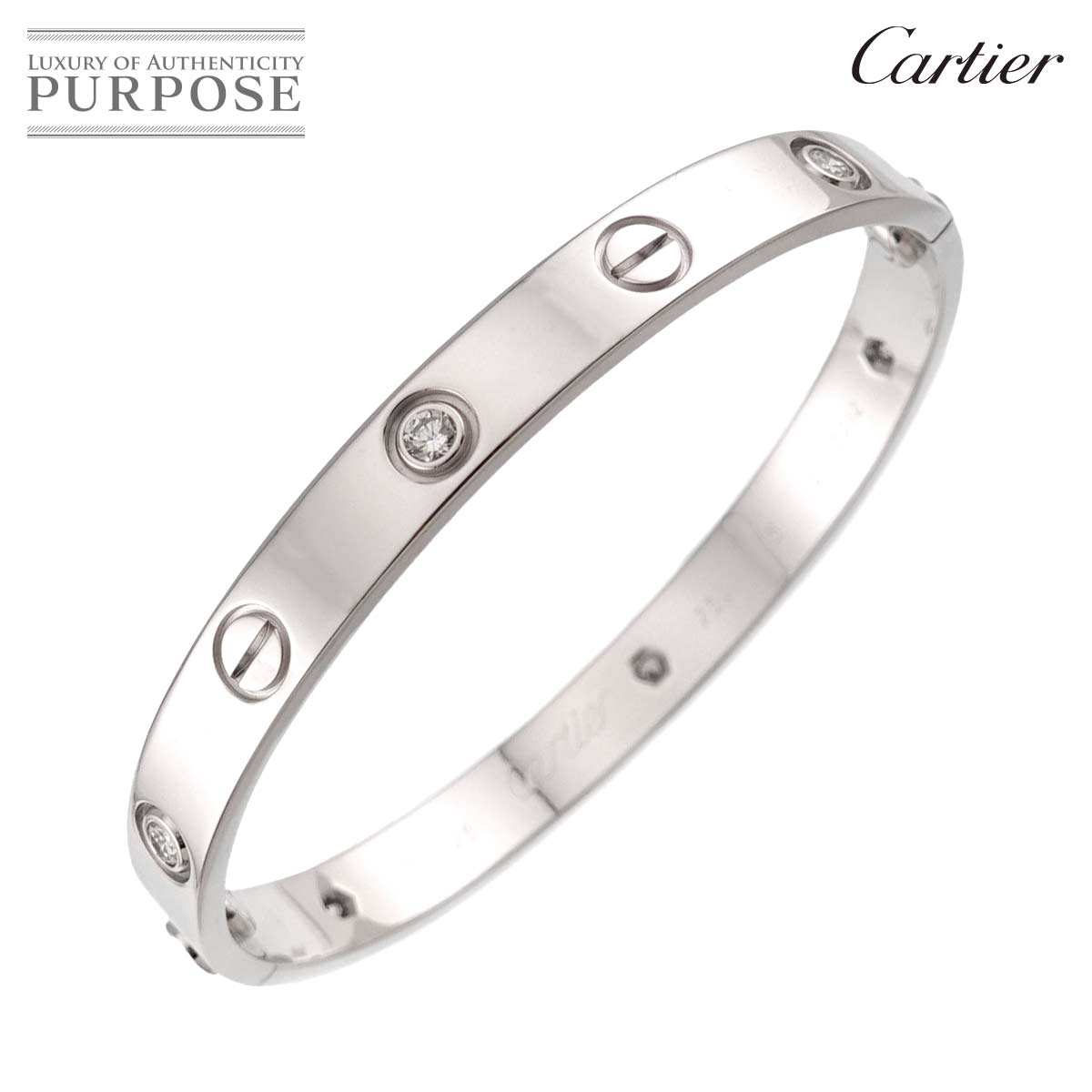 Cartier ラブブレス フル ダイヤ 6P #16 K18 WG ホワイトゴールド 750 ブレスレット バングル Love Bracelet【証明書付き】カルティエ 90333092