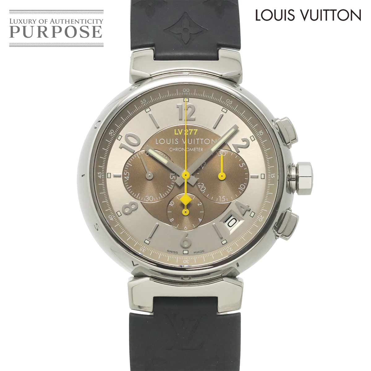 LOUIS VUITTON タンブール クロノグラフ エルプリメロ Q1142 メンズ 腕時計 デイト シルバー オートマ 自動巻き ウォッチ Tambour ルイ ヴィトン 90323237