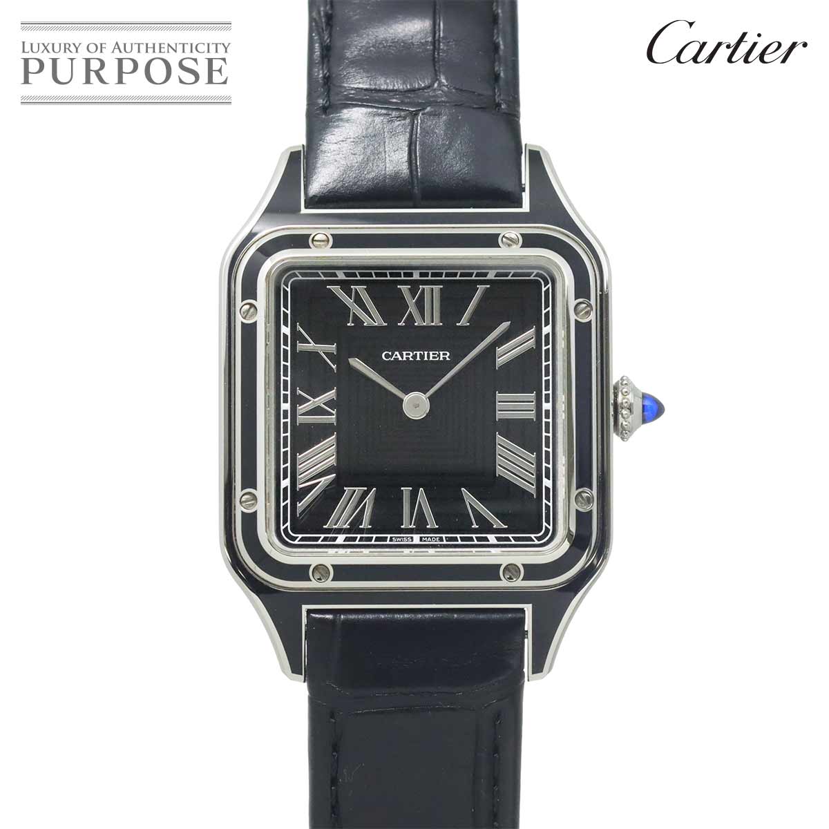 Cartier サントスデュモン LM WSSA0046 メンズ 腕時計 ブラック 手巻き ウォッチ Santos Dumont カルティエ 90334855